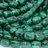 Natural Malachite Loose Rice Beads 8x11mm-9x12mm