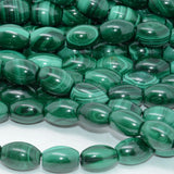 Natural Malachite Loose Rice Beads 8x11mm-9x12mm