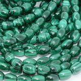 Natural Malachite Loose Rice Beads 8x11mm-9x12mm