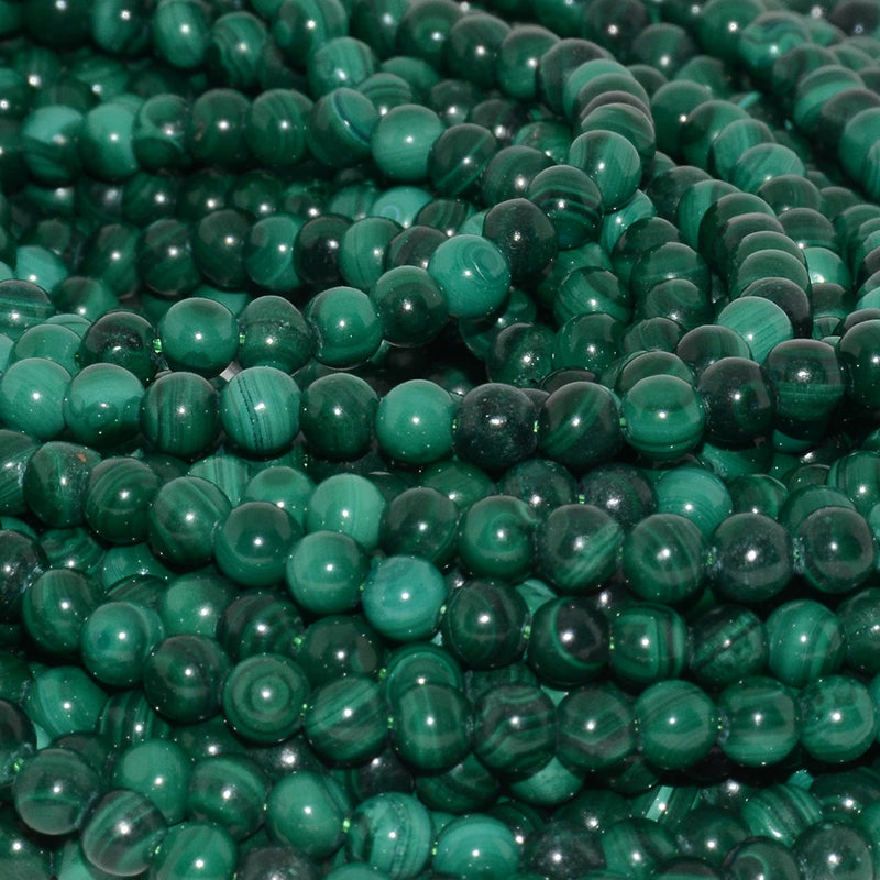 Natural Malachite Round Beads 4.2mm Loose, Not Complete Round