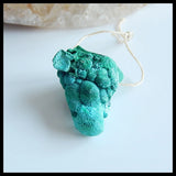 Malachite Rough Gemstone Pendant Bead, 24x23x15mm
