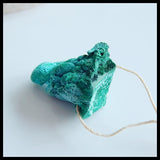 Malachite Rough Gemstone Pendant Bead, 24x23x15mm