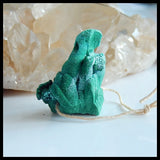 Malachite Rough Gemstone Pendant Bead, 24x23x15mm