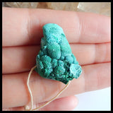 Malachite Rough Gemstone Pendant Bead, 24x23x15mm