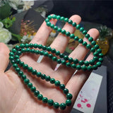 Malachite Round Bead  Bracelet Green Stretch Gemstone Woman Bracelet