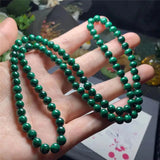 Malachite Round Bead  Bracelet Green Stretch Gemstone Woman Bracelet