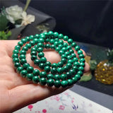Malachite Round Bead  Bracelet Green Stretch Gemstone Woman Bracelet