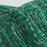 Natural Malachite Round Tube Beads 5x13mm