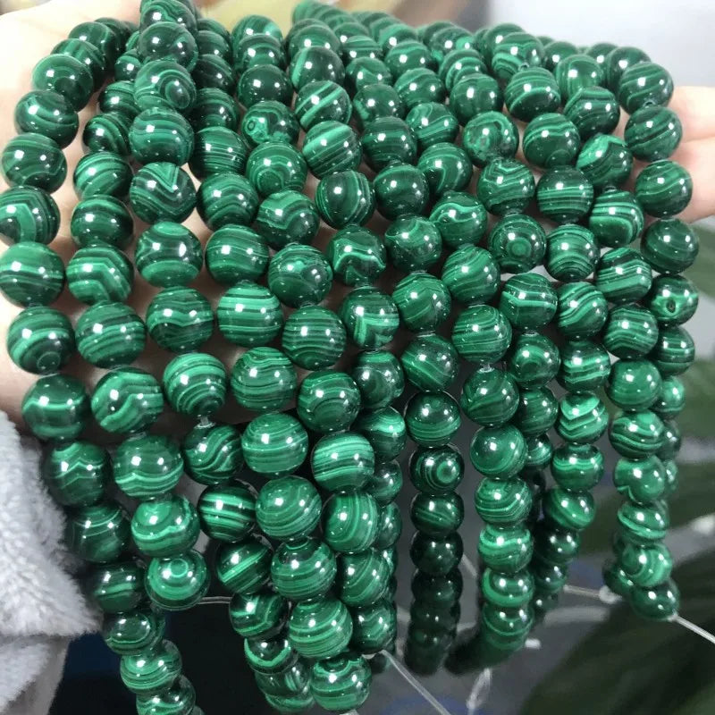 Malachite Stone Beads Round Gem Loose Spacer Beads 7.5'' Strands