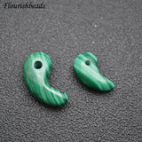 Natural Malachite Teeth Shape Pendant Gemstone Materials Fine Jewelry