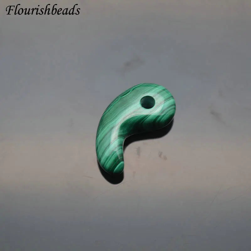 Natural Malachite Teeth Shape Pendant Gemstone Materials Fine Jewelry