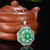 Malay Jade Flower Pendant Lucky Safety Amulet