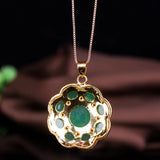 Malay Jade Flower Pendant Lucky Safety Amulet