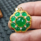 Malay Jade Flower Pendant Lucky Safety Amulet