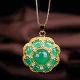 Malay Jade Flower Pendant Lucky Safety Amulet