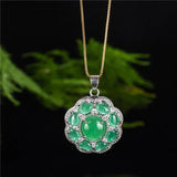 Malay Jade Flower Pendant Lucky Safety Amulet