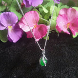 Malay Jade Luck Bead Pendant 925 Silver Jewelry