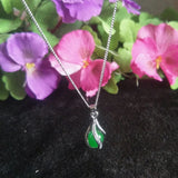 Malay Jade Luck Bead Pendant 925 Silver Jewelry