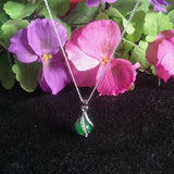 Malay Jade Luck Bead Pendant 925 Silver Jewelry