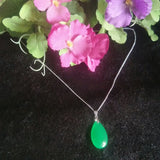 Malay Jade Water-Drop 925 Silver Pendant Jewelry Exorcise Evil Spirits Amulet