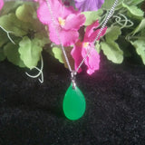 Malay Jade Water-Drop 925 Silver Pendant Jewelry Exorcise Evil Spirits Amulet