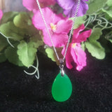 Malay Jade Water-Drop 925 Silver Pendant Jewelry Exorcise Evil Spirits Amulet