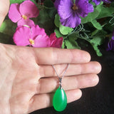 Malay Jade Water-Drop 925 Silver Pendant Jewelry Exorcise Evil Spirits Amulet
