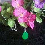 Malay Jade Water-Drop 925 Silver Pendant Jewelry Exorcise Evil Spirits Amulet