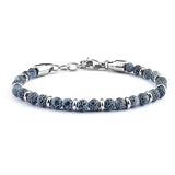 Map Stone Bracelet for Men Stainless Steel Jewelry Gift