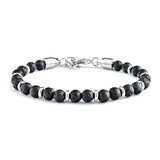 Map Stone Bracelet for Men Stainless Steel Jewelry Gift