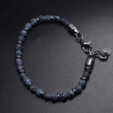 Map Stone Bracelet for Men Stainless Steel Jewelry Gift