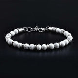 Map Stone Bracelet for Men Stainless Steel Jewelry Gift