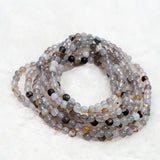 Hand-carved Three-circle Agate Bracelet Men Women Jewelry