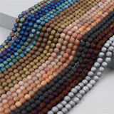 Matte Druzy Agate Stone Beads for DIY Bracelet 6/8/10/12MM