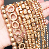 Matte Frosted Hematite Stone Beads for Jewelry Making