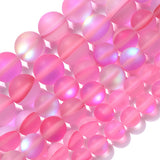 Matte Frosted Moonstone Bead Round AB Crystals 6-10mm