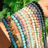 Matte Frosted Stone Round Beads for Jewelry Making DIY