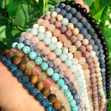 Matte Frosted Stone Round Beads for Jewelry Making DIY