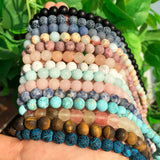 Matte Frosted Stone Round Beads for Jewelry Making DIY