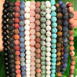 Matte Frosted Stone Round Beads for Jewelry Making DIY