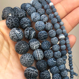 Matte Frosted Stone Round Beads for Jewelry Making DIY
