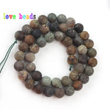 Matte Snakeskin Jaspers Brown Stone Beads 6/8/10mm for Jewelry Making