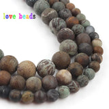 Matte Snakeskin Jaspers Brown Stone Beads 6/8/10mm for Jewelry Making