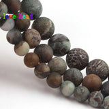 Matte Snakeskin Jaspers Brown Stone Beads 6/8/10mm for Jewelry Making