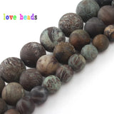 Matte Snakeskin Jaspers Brown Stone Beads 6/8/10mm for Jewelry Making