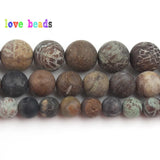 Matte Snakeskin Jaspers Brown Stone Beads 6/8/10mm for Jewelry Making