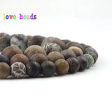 Matte Snakeskin Jaspers Brown Stone Beads 6/8/10mm for Jewelry Making