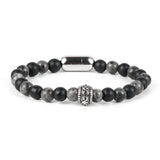 Matte Stone Couple Bracelet Stainless Steel Charm Magnetic Buckle Men Bangles