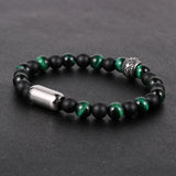 Matte Stone Couple Bracelet Stainless Steel Charm Magnetic Buckle Men Bangles