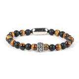 Matte Stone Couple Bracelet Stainless Steel Charm Magnetic Buckle Men Bangles